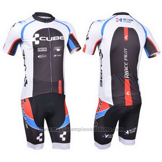 2013 Abbigliamento Ciclismo Cube Nero e Bianco Manica Corta e Salopette